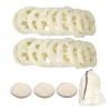 50Pcs Natural Loofah Slice of 1.96inch, Reusable Natural Loofah Cuts for Cleaner Sponge Scrubber, Facial Soap Holder and DIY Customize Soap Tools, with 3Pcs Exfoliating Loofah Pad and 1 Storage Bag view 1