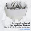 Anakel Home Replacement Epilator Head 81533164 Compatible with Braun Silk-pil 7, Silk-pil 9 and Xpressive | Extra Wide Epilation Head, White view 2