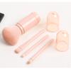 The New Four-in-one Retractable Makeup Brush Super Soft Brush Mini Eye Powder Brush Skin Color Portable Makeup Brush Beauty Tool Eye Shadow Brush Contour Brush Loose Powder Makeup Brush Easy to Carry (Skin tone A) view 2