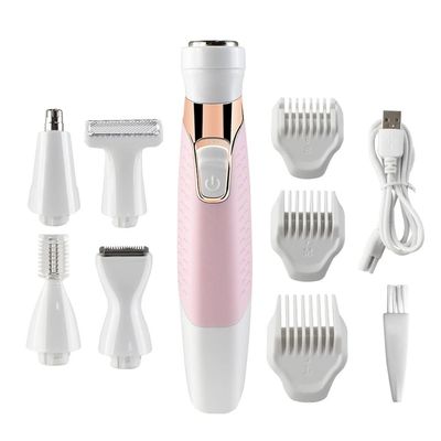 Electric Lady Shaver, 5-in-1 Painless Electric Razor for Women, Bikini Trimmer Women Body Hair Removal for Legs, Arms, Underarms, Face, Eyebrow and Bikini