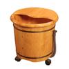 NUBAOzy Foot Tub Wooden Foot Basin Large Foot Soak Bath Tub,Foot Washing Barrel,Cypress Wood Sauna Bucket with Wheel, Bottom Drainage Foot Bath Wooden Bucket Foot Spa Household Wash Ba (Size : 36cm) view 1