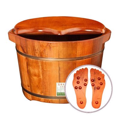 Foot Tub Wooden Foot Basin Foot Basin for Adults,Foot Tub for Soaking Feet,Foot Soak Bucket,Foot Bath Spa Tub with Lid,Wood Bucket for Pedicure foot Bath Wooden Bucket Foot Spa Household Wash Ba