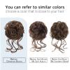 HMD 5 Pieces Messy Hair Bun Hairpiece Tousled Updo for Women Hair Extension Ponytail Scrunchies with Elastic Rubber Band Long Updo Messy Hairpiece Hair Accessories Set for Women8L view 3