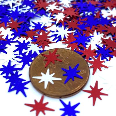 Red, White and Blue Shape Glitter, 4th of July, Glitter for Nails, Glitter for Tumblers, Glitter Shapes for tumblers, Glitter Shape Confetti (4oz)