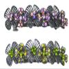 Set of 2 JCGY Metal Barrettes Artwork Design Crystal Flower Barrettes U86800-4roseOli view 1