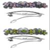 Set of 2 JCGY Metal Barrettes Artwork Design Crystal Flower Barrettes U86800-4roseOli view 2
