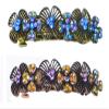 Set of 2 JCGY Metal Barrettes Artwork Design Crystal Flower Barrettes U86800-4blueLav view 1