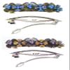 Set of 2 JCGY Metal Barrettes Artwork Design Crystal Flower Barrettes U86800-4blueLav view 2