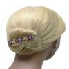 Set of 2 JCGY Metal Barrettes Artwork Design Crystal Flower Barrettes U86800-4lavRose view 3