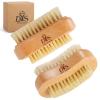 Generic Wooden Fingernail Nail Brushes for Cleaning, Natural Boar Sisal Bristle Two-sided Non-slip Hand Foot Nails Cleaner Scrubber for Men Women Kids view 1