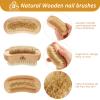 Generic Wooden Fingernail Nail Brushes for Cleaning, Natural Boar Sisal Bristle Two-sided Non-slip Hand Foot Nails Cleaner Scrubber for Men Women Kids view 4