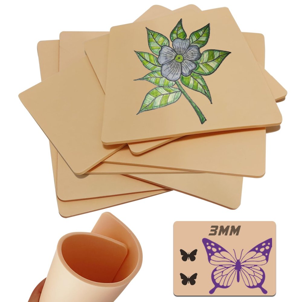 3MM Tattoo Fake Skin - Narkysus 10Pcs Tattoo Skin Practice 3MM Thick Fake Skin Blank Tattoo Practice 7.4x5.6" Double Sides Use for Beginners and Artists Tattoo Supplies