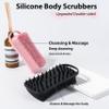 2 PC Silicone Body Scrubber, 2 in 1 Exfoliating Shower Bath Scrubber, Soft Silicone Loofah for Sensitive Skin, Shower Hair Scalp Massager, Easy to Clean, Lather Well (Black&Pink) view 2