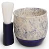 ETROVES Ceramic Shaving Bowl | Scuttle Leather Bowl for Men, Easy Leather Soap Bowl, 4 Inch, White Blue view 1