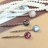 20pcs Silver Metal Tray Hair Pins Hair Bobby Pins with 12mm Round Brass Tray Hairpins Metal Hair Clips Hair DIY Decoration Accessories view 2