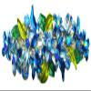 JCGY Crystal Flower Barrette for Women Girls Metal Hair ClipU86800-1sblue view 1