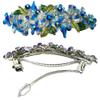 JCGY Crystal Flower Barrette for Women Girls Metal Hair ClipU86800-1sblue view 2