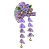 Japanese Style Women Flower Hair Clip Tassel Hair Ornament, Kimono Decor Fabric Hanfu Hairpin Accessories For Christmas Party Costume Gift (Purple) view 1