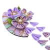 Japanese Style Women Flower Hair Clip Tassel Hair Ornament, Kimono Decor Fabric Hanfu Hairpin Accessories For Christmas Party Costume Gift (Purple) view 3