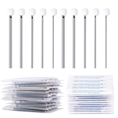 CHUANCI 100PCS Disposable Sterile Stainless Steel Piercing Needles for Ear Nose Navel Belly Nipple Tongue Lip Smiley Piercing Body (100pcs/box-12G(2mm)