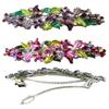 Set of 2 JCGY Crystal Flower Barrettes for Women Girls U86800-1-2purpleRose view 2