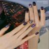ohora Semi Cured Gel Nail Strips (N Lunar Eclipse) - Dark, Patterned, Works with Any UV/LED Lamps, Salon-Quality, Long Lasting, Easy to Apply & Remove - Includes 2 Prep Pads, Nail File & Wooden Stick view 4