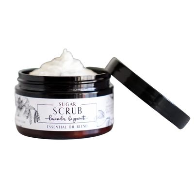 4oz Lavender Bergamot Sugar Scrub - Essential Oil Body Scrub