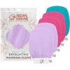 Natural Elephant Exfoliating Hammam Glove - Face and Body Exfoliator Mitt 5 and 10 Packs (2 Lilac, 2 Pink, 1 Teal (Pack of 5)) view 1