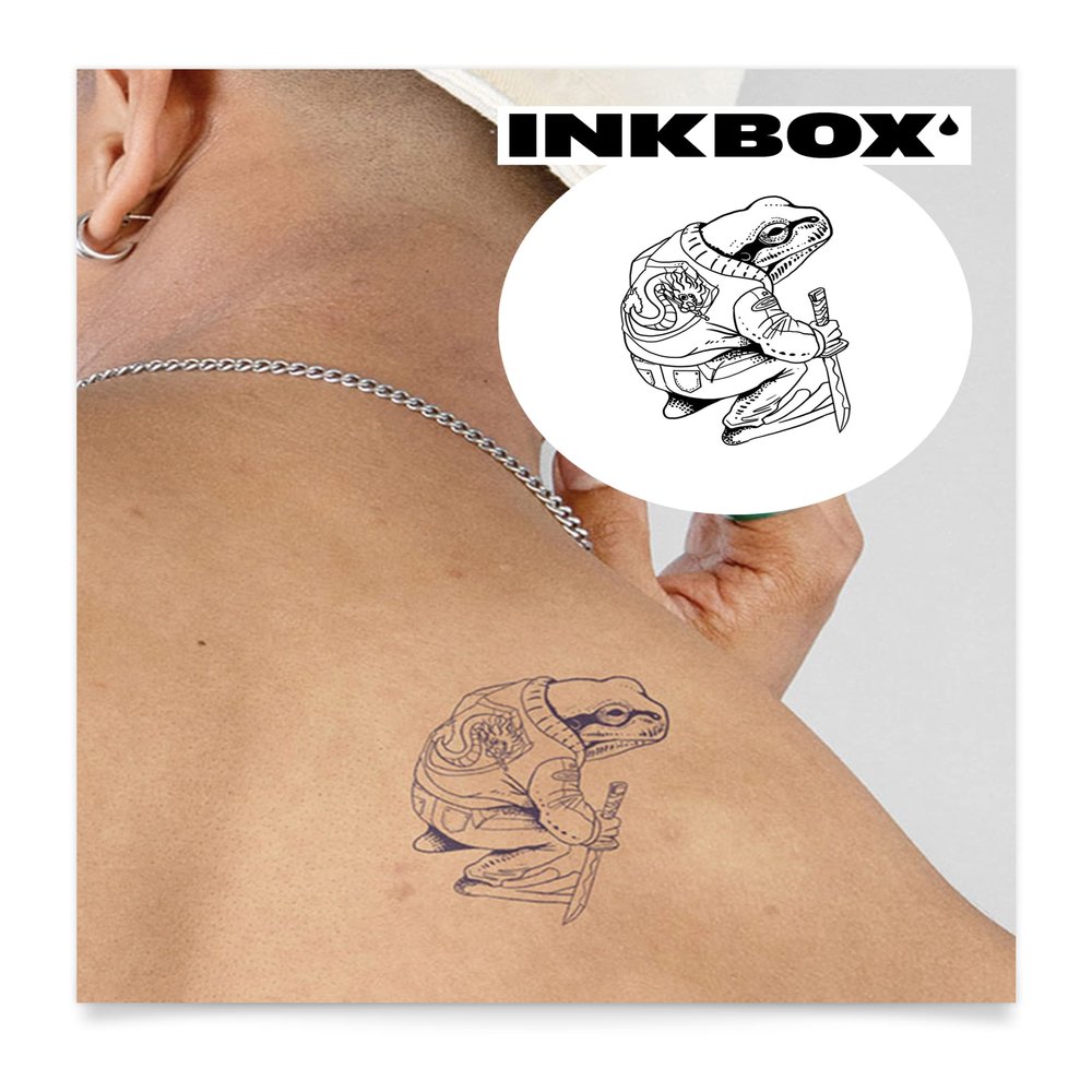 Inkbox Temporary Tattoos, Semi-Permanent Tattoo, One Premium Easy Long Lasting, Water-Resistant Temp Tattoo with For Now Ink - Lasts 1-2 Weeks, Assassin, 4 x 4 in