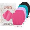 Natural Elephant Exfoliating Hammam Glove - Face and Body Exfoliator Mitt 5 and 10 Packs (2 Pink, 1 Black, 1 Teal, 1 Lilac (Pack of 5)) view 1