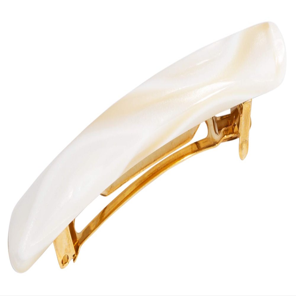L. Erickson Porto Barrette - Classic - Alba, 1 Count, Beige, 3/8" Wide, 2 7/8" Long, Unisex, Adults, Hair Securing, Hairdressing, Casual, Classic Style