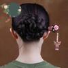 qbodp Wooden Hair Sticks for Buns,Imitation Pearls Butterfly Tassel Hair Chopsticks Pink Flower Hair Pins Stick Chinese Classical Ebony Chopsticks for Women Hair Accessories view 3