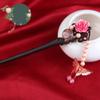 qbodp Wooden Hair Sticks for Buns,Imitation Pearls Butterfly Tassel Hair Chopsticks Pink Flower Hair Pins Stick Chinese Classical Ebony Chopsticks for Women Hair Accessories view 4