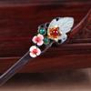 qbodp Wooden Hair Sticks for Buns,Flower Beads Hair Chopsticks Elegant Hair Pins Stick Chinese Classical Ebony Chopsticks for Women Hair Accessories view 2
