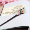 qbodp Wooden Hair Sticks for Buns,Flower Beads Hair Chopsticks Elegant Hair Pins Stick Chinese Classical Ebony Chopsticks for Women Hair Accessories view 4