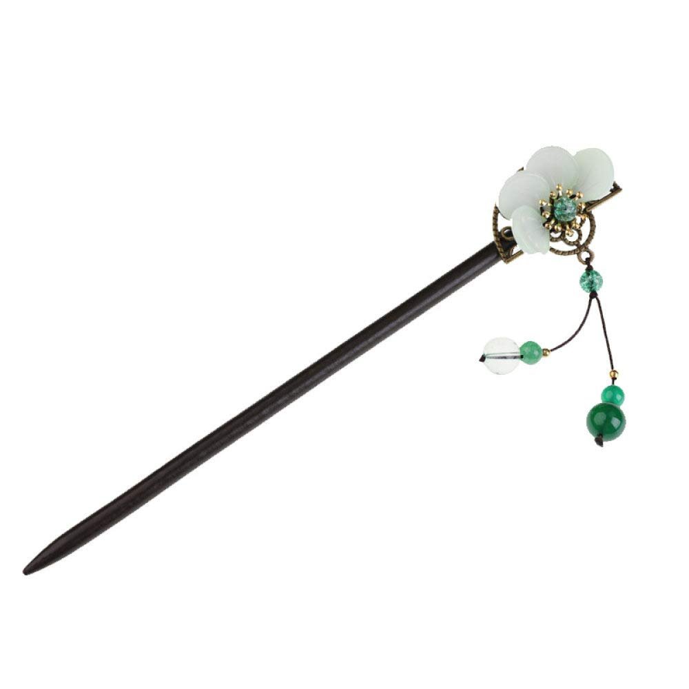 qbodp Wooden Hair Sticks for Buns Beads Tassel Hair Chopsticks Handmade Elegant Hair Pins Stick Chinese Classical Wood Chopsticks for Women Hair Accessories