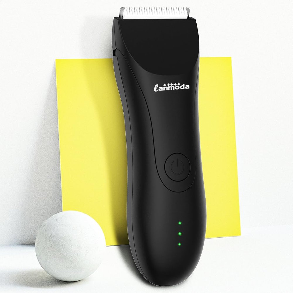 Body Trimmer for Men, Electric Male Groin Clipper & Ball Shaver Groomer Bikini with 3 LED Indicator