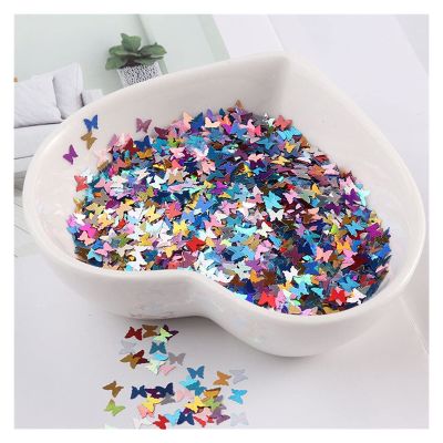 HANRUO Ultrathin 4mm Butterfly Sequins Nail Glitter Paillettes PET Sequin Nails Art Manicure DIY Material 10G (Color : Mix Colors)