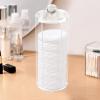 Acrylic Cotton Rounds Holder with Lid for Vanity, Facial Makeup Remover Pads Organizer, Clear Round Cosmetic Storage Display Cases view 2