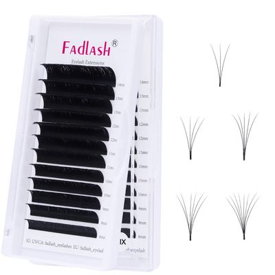 Easy Fan Volume Lashes 8-14mm Mixed Tray CC Curl Lash Extensions Self Fanning Eyelash Extensions Russian Blooming Lash Extension Supplies(0.05-CC, 8-14mm Mix)