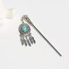 Women's Ethnic Blue Bell Hair Clip Indian Jewelry Traditional Hollow Tassel Hair Stick Jewelry Style 2 view 4