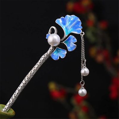 Chinese Hair Stick Vintage Acetate Maple Leaf Chopsticks Ladies Pin Hair Accessories 8