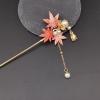 Chinese Hair Stick Vintage Acetate Maple Leaf Chopsticks Ladies Pin Hair Accessories 8 view 2