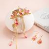 Ancient Hanfu dress Lotus Hairpin Antique Petal Tassel Hair Crown Hairpin Set B Hairpins view 2