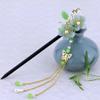 Hanfu Wooden Hairpin Retro Flower Tassel Hairpin Antique Hair Accessories C view 4