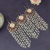 Women's Step Rock Retro U Pearl Tassel Hairpin Versatile Antique Hair Accessories purple 2pc view 2