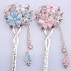 Metal Chinese Style Hair Stick Flower Hair Chopsticks Hair Clip Opal Clip Female Hair Accessories Pink view 2