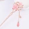 Metal Chinese Style Hair Stick Flower Hair Chopsticks Hair Clip Opal Clip Female Hair Accessories Pink view 4