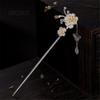 Disc Hair Stick Decoration Peony Hair Clip Simple Temperament Clothing Retro Style wear 925 Sterling Silver view 1