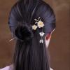 Disc Hair Stick Decoration Peony Hair Clip Simple Temperament Clothing Retro Style wear 925 Sterling Silver view 2